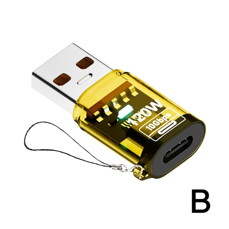 120W/USB3.2 Transparent Tablet/Notebook/OTG/QC5V Headphone Adapter with Type-C for Mobile Phones